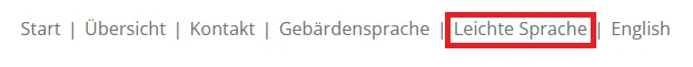 Servicemenü, Menüpunkt Leichte Sprache