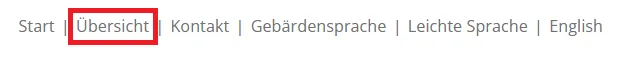 Servicemenü, Menüpunkt Übersicht